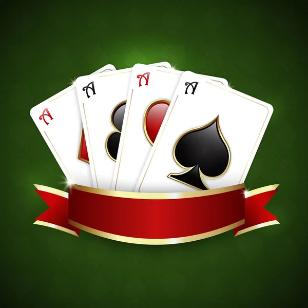Fond de casino avec cartes à jouer — Image vectorielle