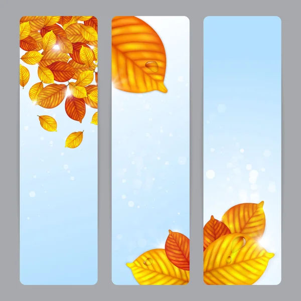 Autumn leaves banners — Stock Vector