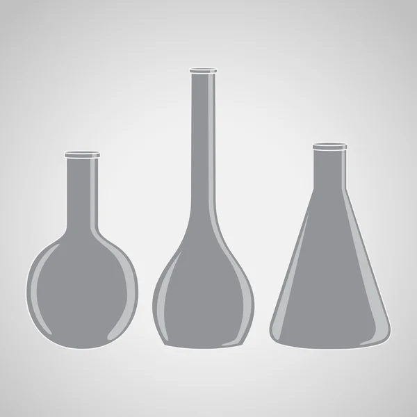 Different laboratory flasks — Stock Vector