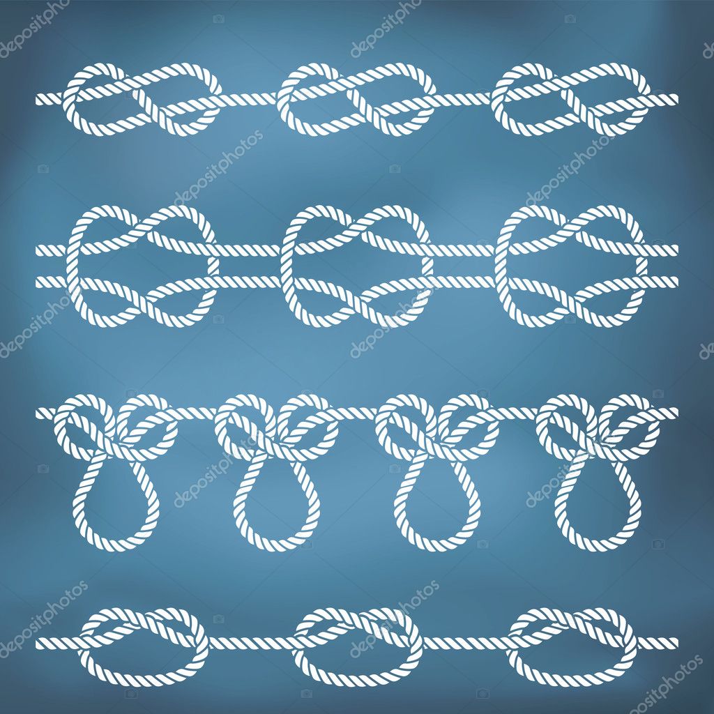 seamless nautical rope knot borders stock vector werta w 34006483