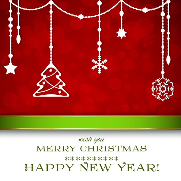 Merry Christmas card with beads — Stock Vector