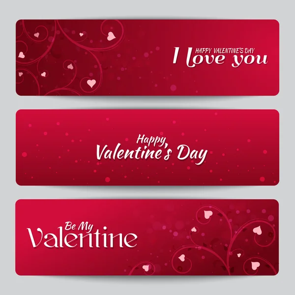 Banners voor st. Valentijnsdag — Stockvector