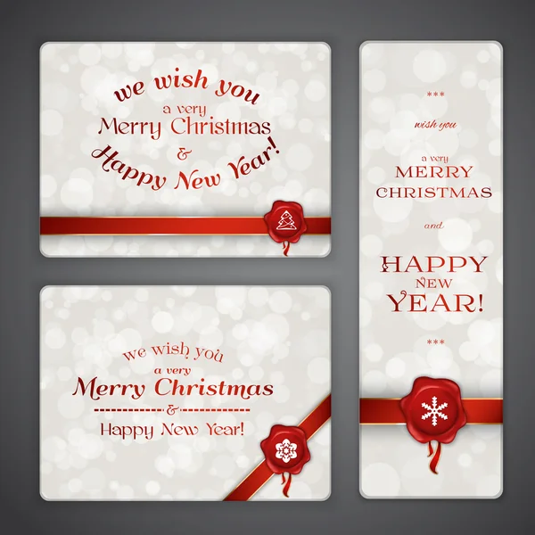 Merry Christmas and New Year banners — Stock Vector