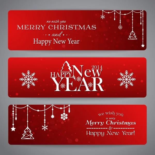 Merry banners de Natal com contas —  Vetores de Stock