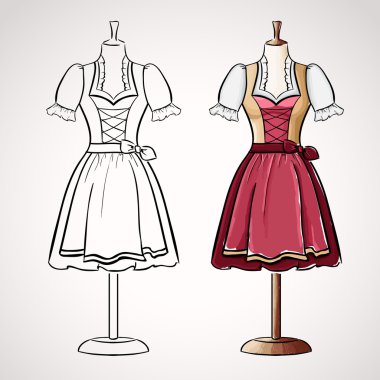 maneqiun el drawndirndl elbise.