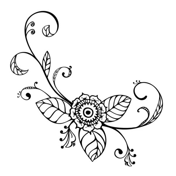 Sketch floral ornament — Stock Vector