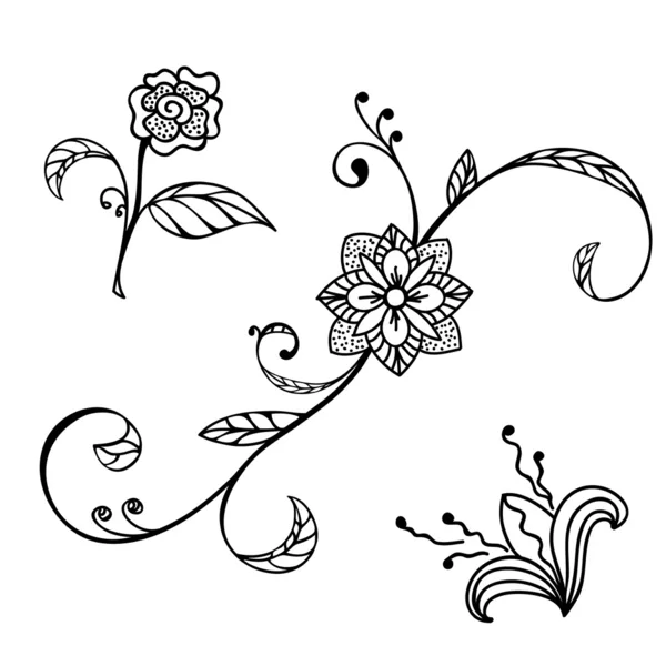 Esboço ornamento floral — Vetor de Stock