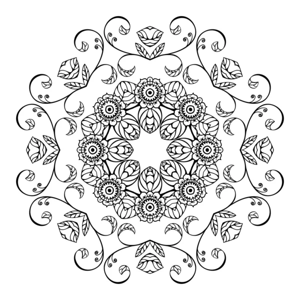 Esboço ornamento floral — Vetor de Stock