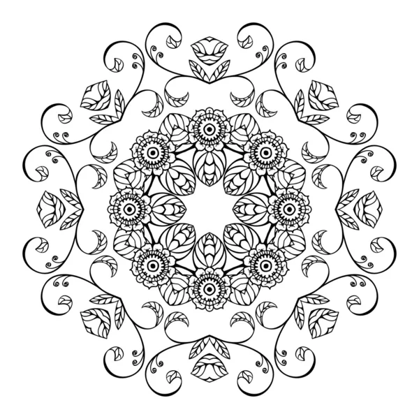 Skica květinový ornament — Stockový vektor