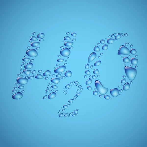 H2o aus Wassertropfen — Stockvektor