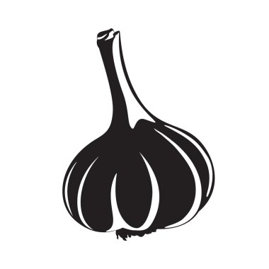 grafik sarımsak siluet