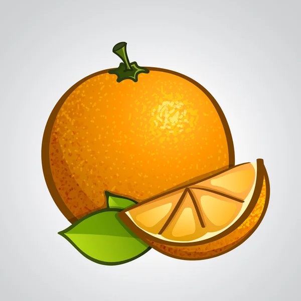 Vektor künstlerische Früchte - orange — Stockvektor