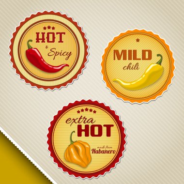Labels for chili sauces  clipart
