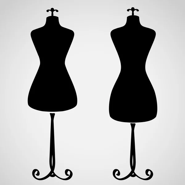 Classic female mannequin silhouette — Stock Vector