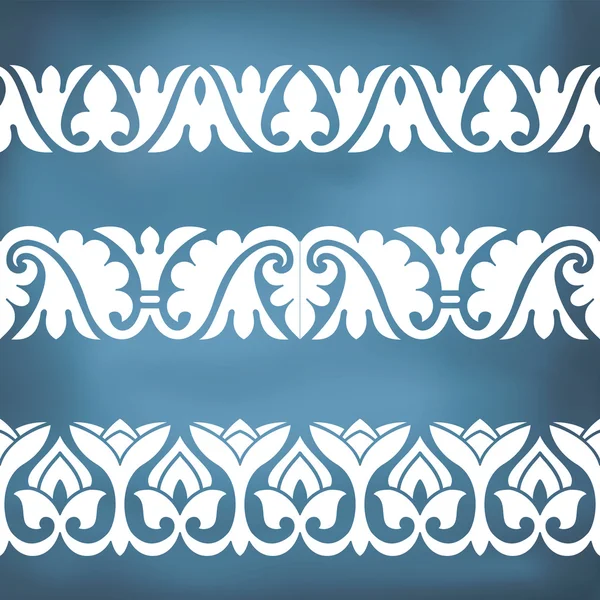 Bordure de carrelage floral sans couture — Image vectorielle