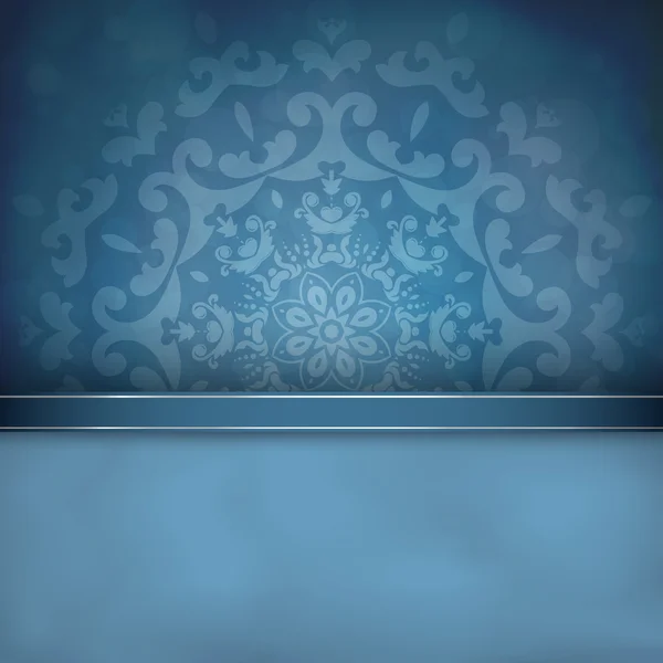 Fond bleu avec ornement — Image vectorielle