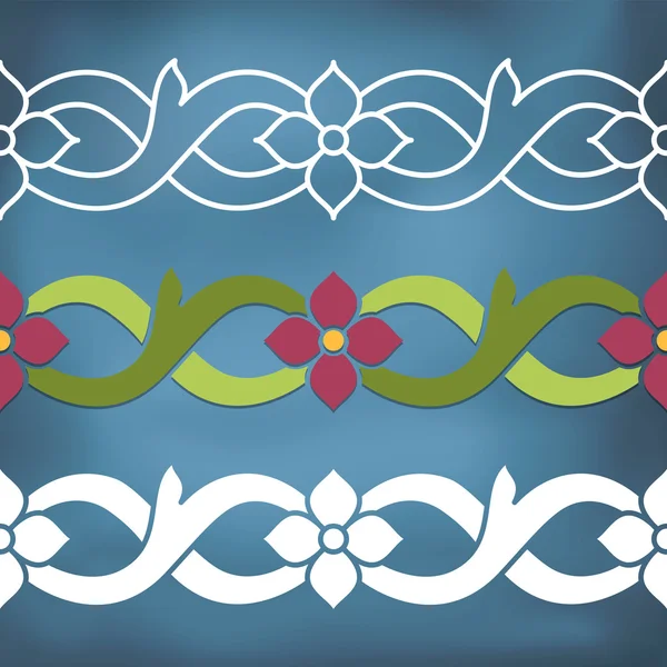 Бесшовная граница цветочных мозаик — стоковый вектор