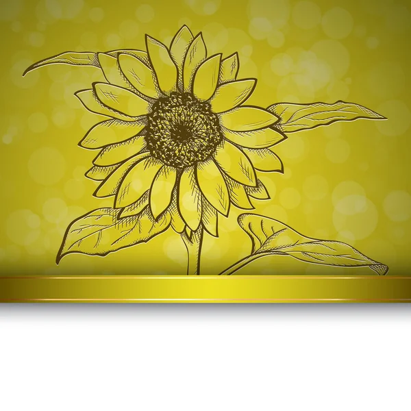 Croquis fond de tournesol — Image vectorielle