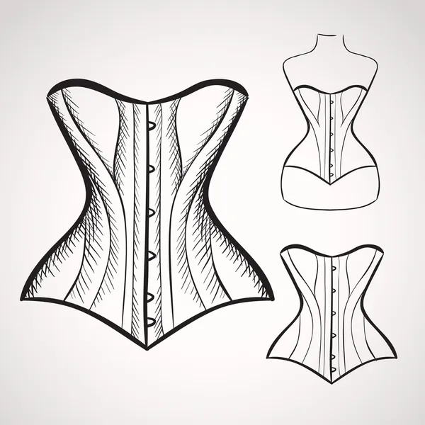 Hand drawn corset — Stock Vector