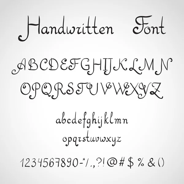 Handwritten Font, ink style — Stock Vector