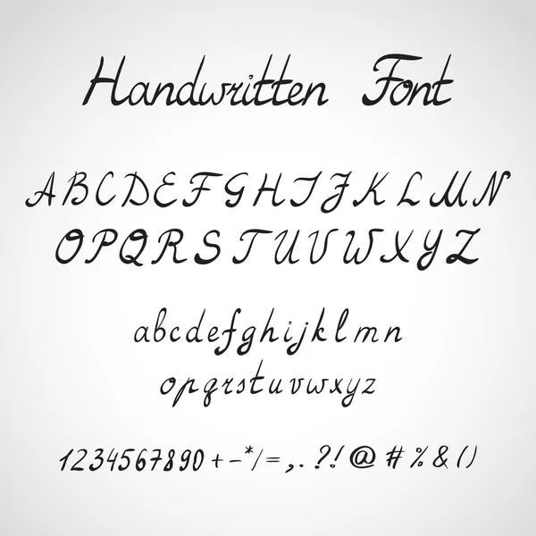 Fuente manuscrita, estilo de tinta — Archivo Imágenes Vectoriales