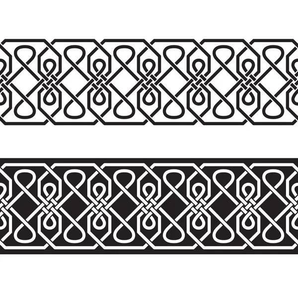 Nahtlose geometrische Fliesenränder — Stockvektor