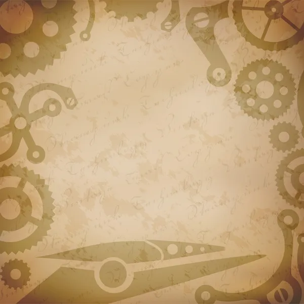 Fondo Steampunk con piezas de mecanismo vintage — Vector de stock