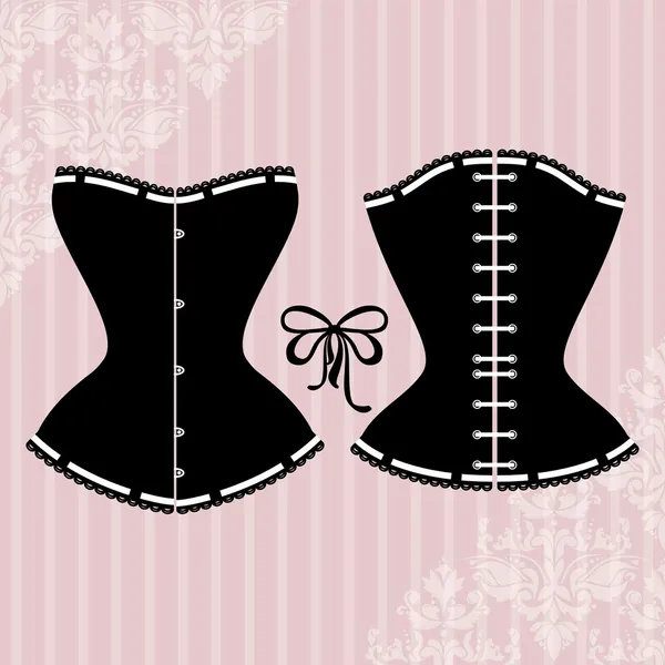 Silhouette corset vintage — Image vectorielle