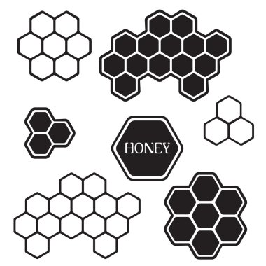 Honeycomb silhouette tags clipart