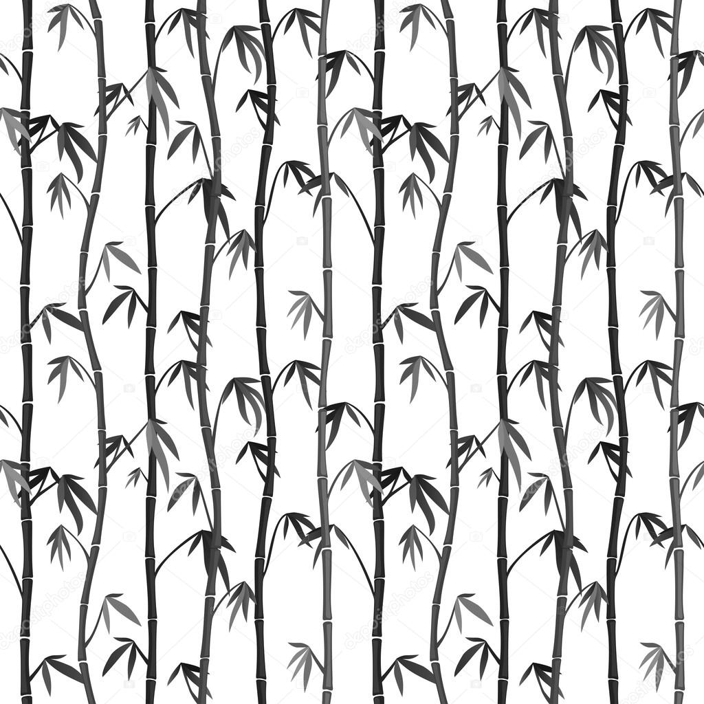 Seamless background with bamboo stems