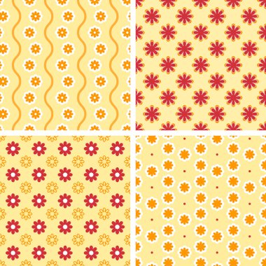 sorunsuz döşeme modelleri - romantik çiçek vektör