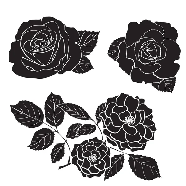 Rose silhouetten — Stockvector