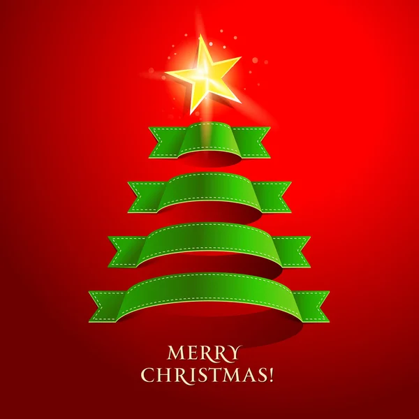 Christmas tree on a red background. Vector illustration. — Stock Illustration Christmas tree on a red background. Vector illustration. Stock Vector