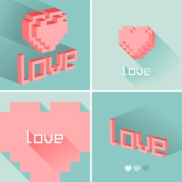 Set van platte ontwerp liefde iconen. vectorillustratie. — Stockvector