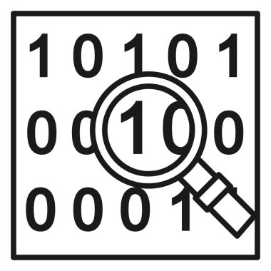 Çizgi sanatı ikili kodda siyah ve beyaz arama.