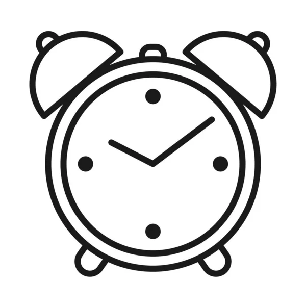 Reloj despertador en blanco y negro — Vector de stock