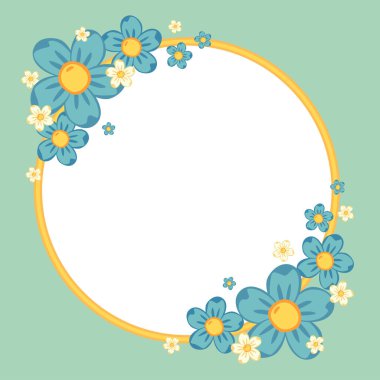 Kopya boşluklu renkli papatya çiçeği çelengi