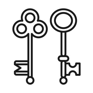 Çizgi sanatı siyah ve beyaz bağbozumu tuşları