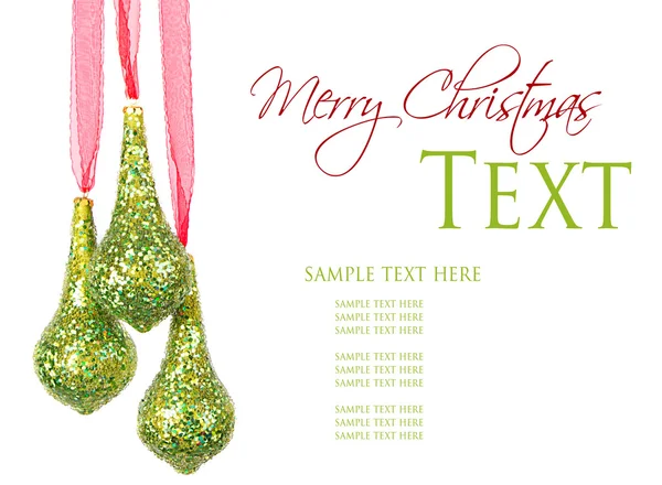 Tre appesi ornamenti natalizi o festivi — Foto Stock