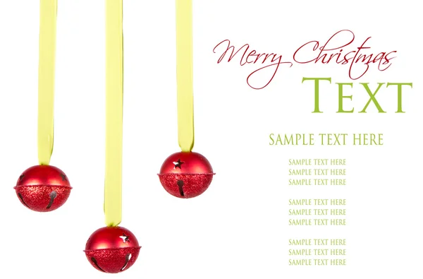 Three hanging Christmas or holiday ornaments — Stock Photo, Image