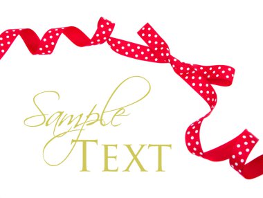 Red polka dot bow isolated clipart