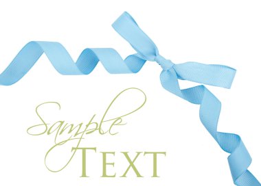 Baby blue ribbon and bow isolated clipart