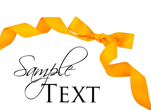 Orange ribbon and bow isolated — Stock Photo, Image