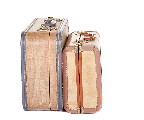 Deux valises vintage isolées — Photo