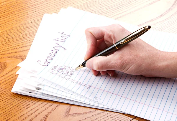 Escribir la lista de supermercados —  Fotos de Stock