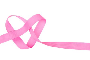 izole kalp şeklinde pembe kurdele