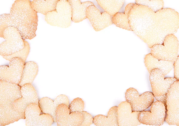 Galletas en forma de corazón en forma de marco —  Fotos de Stock