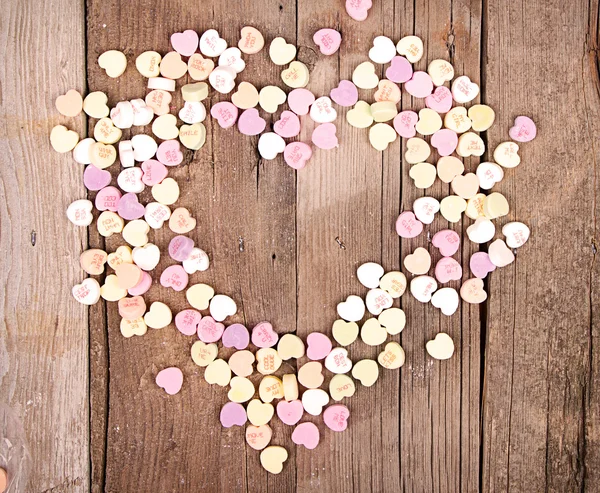 Heart shaped candy in shape of heart — Stock Photo, Image