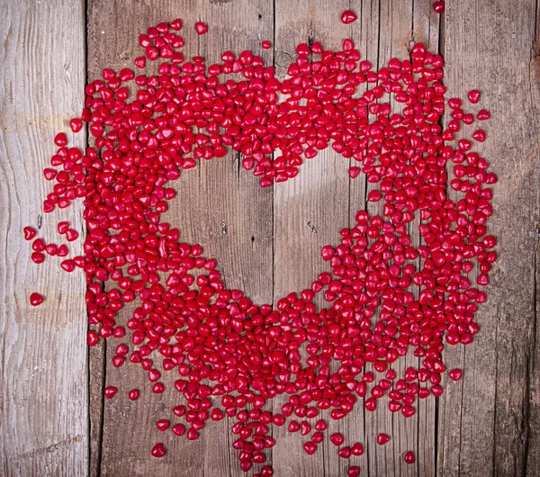 Heart shaped candy in shape of heart — Stock Photo, Image