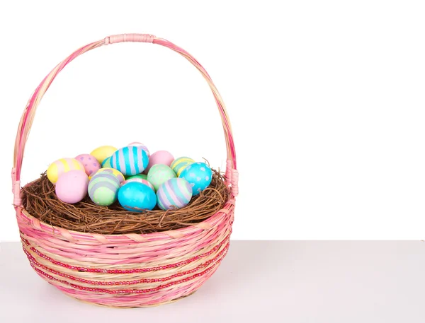 Easter Basket with Easter eggs — Stock Photo, Image